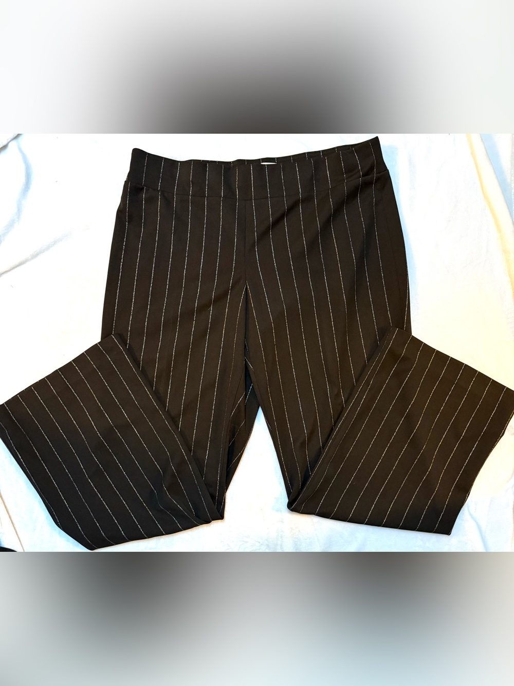 Anne Klein Women’s Black Dress Pants With Silver Stripes Size XL